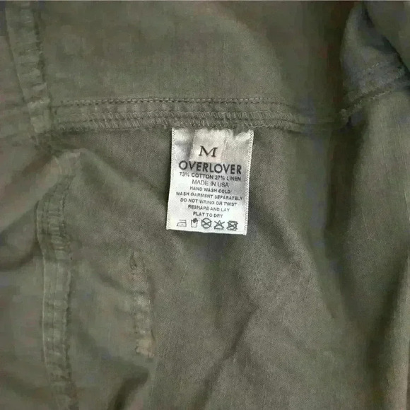 OVERLOVER Mulholland Utility Jumpsuit in Dark Gray Cotton Linen Size Medium - Picture 5 of 9